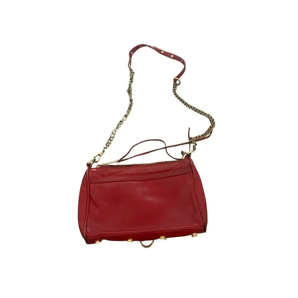 Rebecca Minkoff Mini MAC Red Genuine Leather Fringe Cross-Body Handbag - Picture 6 of 8